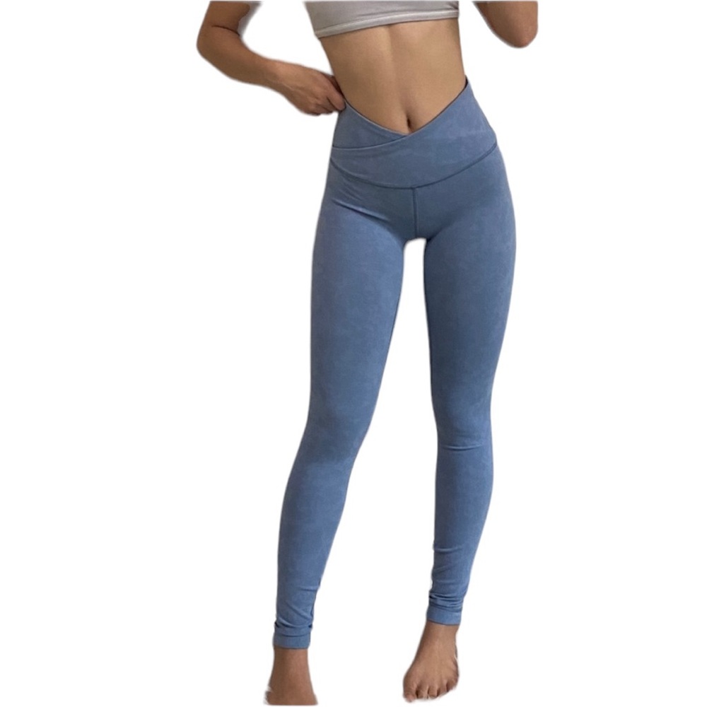 Like New Lululemon Always On High-Rise Tight 28" Sky Wash Print Tempest Blue 4